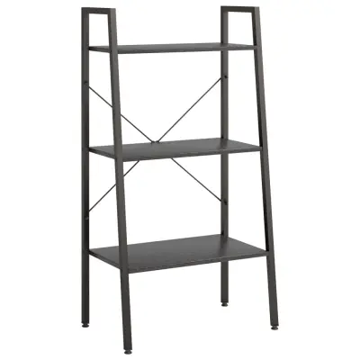 vidaXL 3-nadstropni stoječi regal črn 56x35x108 cm