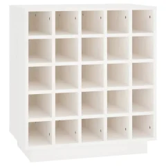vidaXL Stojalo za vino belo 55,5x34x61 cm trdna borovina
