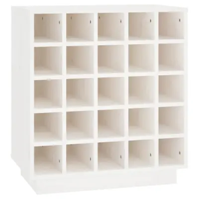 vidaXL Stojalo za vino belo 55,5x34x61 cm trdna borovina