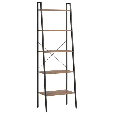 vidaXL 5-nadstropni stoječi regal temno rjav in črn 56x35x174 cm