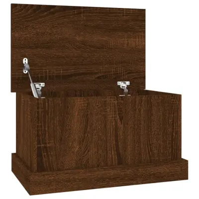 vidaXL Škatla za shranjevanje rjav hrast 50x30x28 cm inženirski les