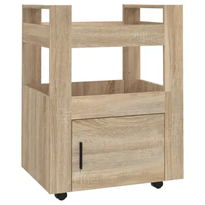 vidaXL Kuhinjski voziček sonoma hrast 60x45x80 cm inženirski les