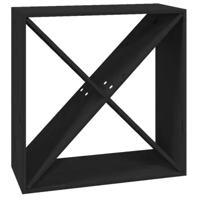 vidaXL Stojalo za vino Črna 62x25x62 cm trdna borovina