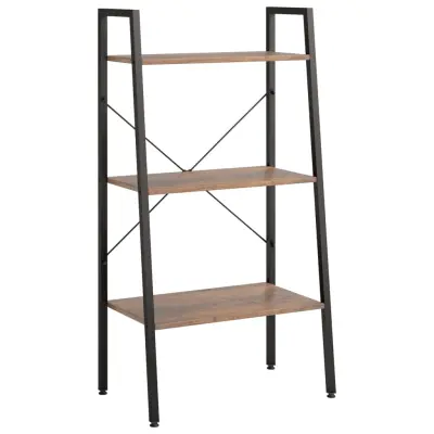 vidaXL 3-nadstropni stoječi regal temno rjav in črn 56x35x108 cm