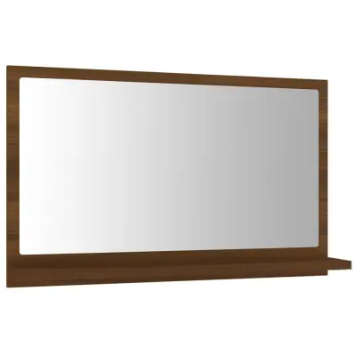 vidaXL Kopalniško ogledalo rjav hrast 60x10,5x37 cm inženirski les