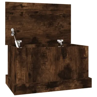 vidaXL Škatla za shranjevanje dimljen hrast 50x30x28 cm inženirski les