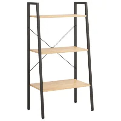 vidaXL 3-nadstropni stoječi regal svetlo rjav in črn 56x35x108 cm