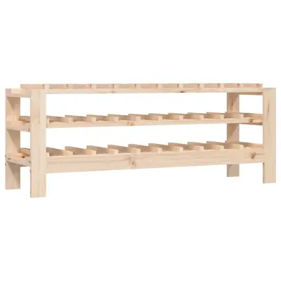 vidaXL Stojalo za vino 109,5x30x42 cm trdna borovina