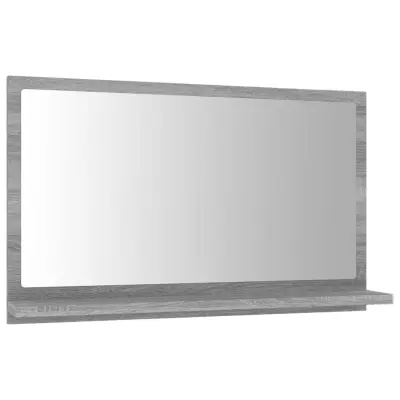 vidaXL Kopalniško ogledalo sivo sonoma 60x10,5x37 cm inženirski les