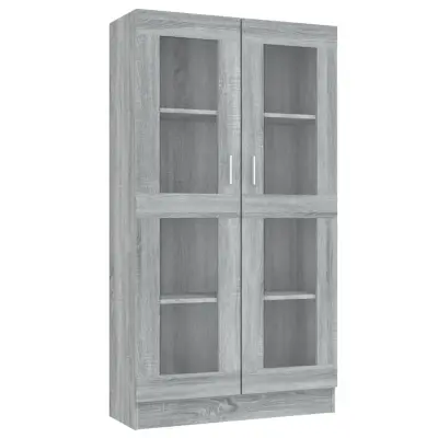 vidaXL Vitrina siva sonoma 82,5x30,5x150 cm konstruiran les