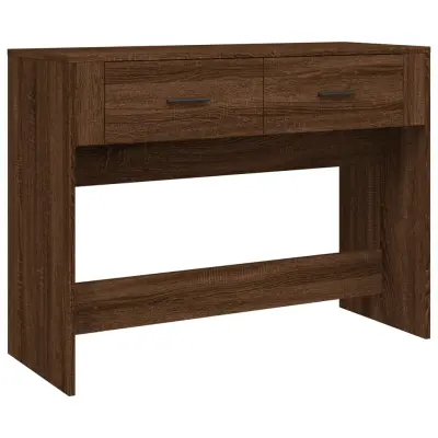 vidaXL Konzolna mizica rjav hrast 100x39x75 cm inženirski les