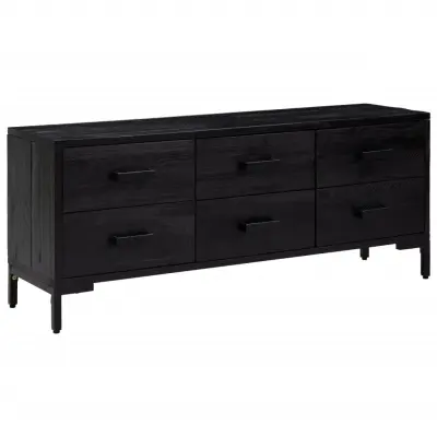 vidaXL Omarica za shranjevanje črna 110x30x45 cm trdna borovina