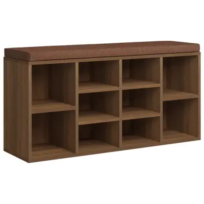 vidaXL Klop za čevlje rjav hrast 103x30x48 cm inženirski les