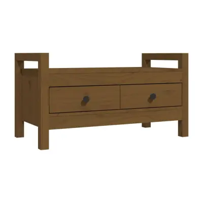 vidaXL Klop za predsobo medeno rjava 80x40x43 cm trdna borovina