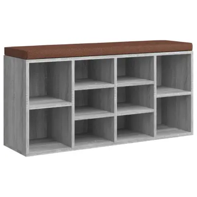 vidaXL Klop za čevlje siva sonoma 103x30x48 cm inženirski les