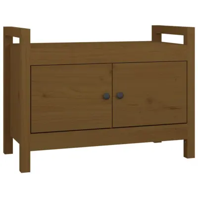 vidaXL Klop za predsobo medeno rjava 80x40x60 cm trdna borovina