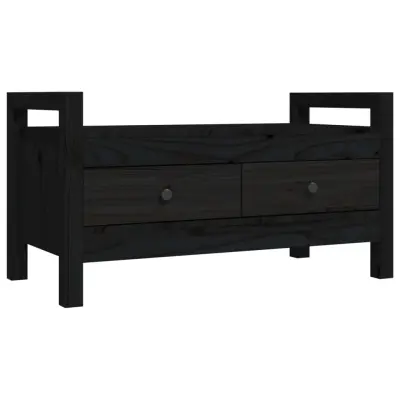 vidaXL Klop za predsobo črna 80x40x43 cm trdna borovina