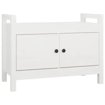 vidaXL Klop za predsobo bela 80x40x60 cm trdna borovina
