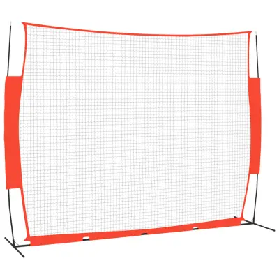 vidaXL Prenosna baseball mreža rdeča in črna 369x107x271 cm