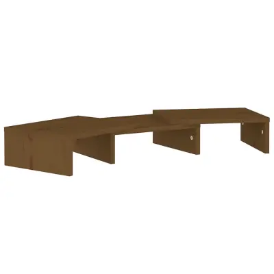 vidaXL Stojalo za zaslon medeno rjavo 60x24x10,5 cm trdna borovina