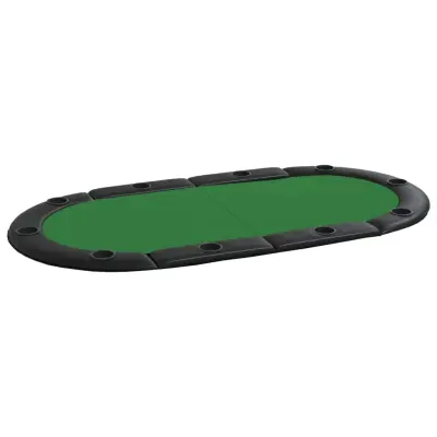 vidaXL Zložljiva poker podloga za 10 igralcev zelena 208x106x3 cm