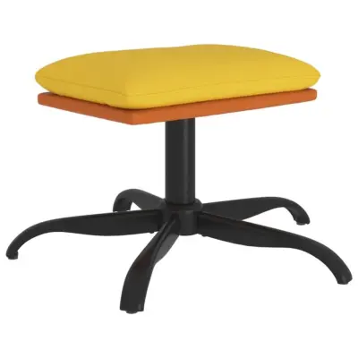 vidaXL Stolček za noge gorčično rumen 60x60x36 cm blago in um. usnje
