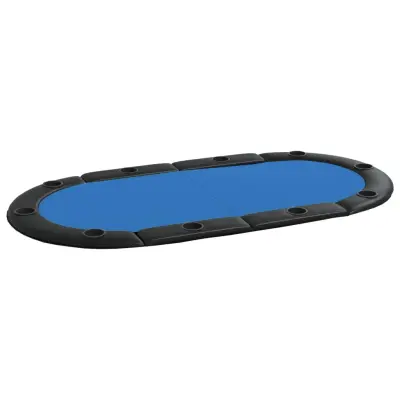 vidaXL Zložljiva poker podloga za 10 igralcev modra 208x106x3 cm