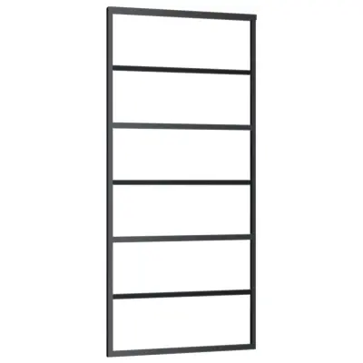 vidaXL Drsna vrata ESG steklo in aluminij 90x205 cm črna