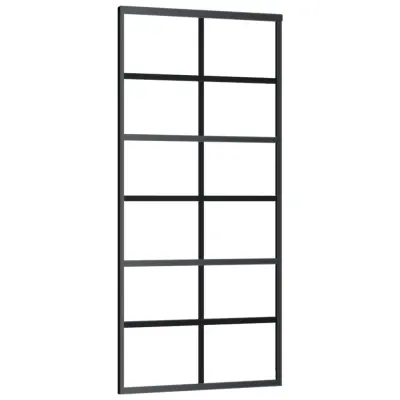 vidaXL Drsna vrata ESG steklo in aluminij 90x205 cm črna