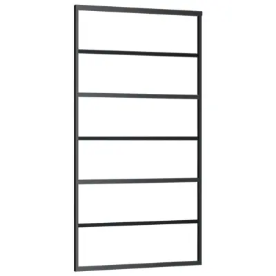 vidaXL Drsna vrata ESG steklo in aluminij 102x205 cm črna