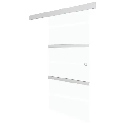 vidaXL Drsna vrata z mehkimi blokadami ESG steklo in aluminij 90x205cm