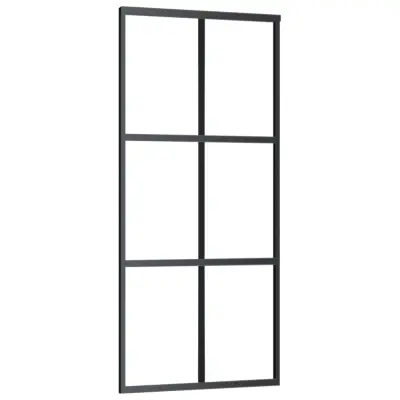 vidaXL Drsna vrata ESG steklo in aluminij 90x205 cm črna