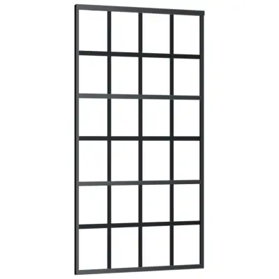 vidaXL Drsna vrata ESG steklo in aluminij 102x205 cm črna