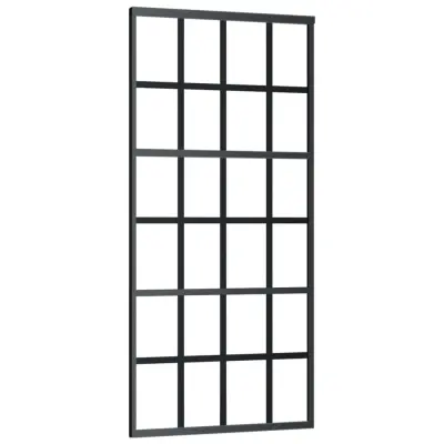 vidaXL Drsna vrata ESG steklo in aluminij 90x205 cm črna
