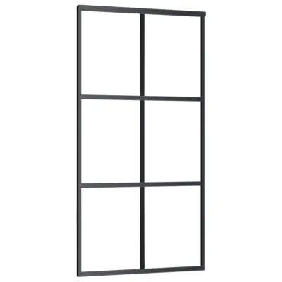 vidaXL Drsna vrata ESG steklo in aluminij 102x205 cm črna