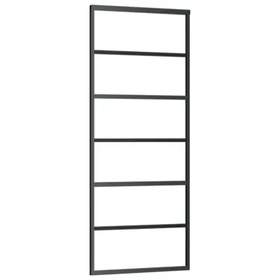 vidaXL Drsna vrata ESG steklo in aluminij 76x205 cm črna