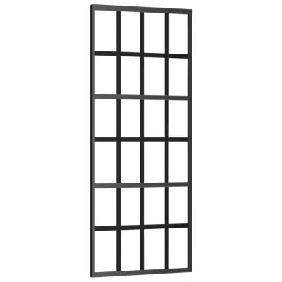 vidaXL Drsna vrata ESG steklo in aluminij 76x205 cm črna