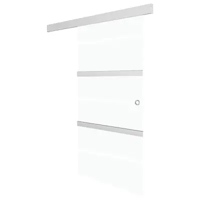 vidaXL Drsna vrata ESG steklo in aluminij 76x212 cm srebrna