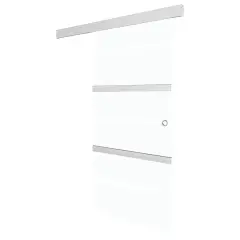 vidaXL Drsna vrata ESG steklo in aluminij 90x205 cm srebrna