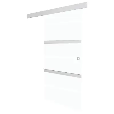 vidaXL Drsna vrata ESG steklo in aluminij 90x205 cm srebrna