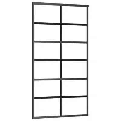 vidaXL Drsna vrata ESG steklo in aluminij 102x205 cm črna