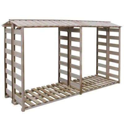 vidaXL Lopa za shranjevanje drv 300x90x176 cm impregnirana borovina