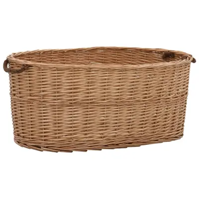 vidaXL Košara za drva z ročaji za prenašanje 78x54x34 cm naravna vrba