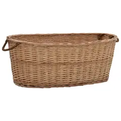vidaXL Košara za drva z ročaji za prenašanje 88x57x34 cm naravna vrba