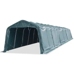 Premični šotor za živino PVC 550 g/m² 3,3x16 m temno zelen
