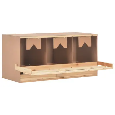 vidaXL Gnezdišče za kokoši s 3 predelki 96x40x45 cm trdna borovina