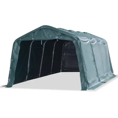 vidaXL Premični šotor za živino PVC 550 g/m² 3,3x6,4 m temno zelen