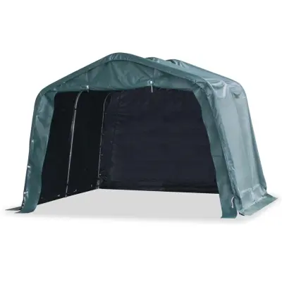 vidaXL Premičen šotor za živino PVC 550 g/m² 3,3x3,2 m temno zelen