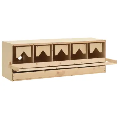 vidaXL Gnezdišče za kokoši s 5 predelki 117x33x38 cm trdna borovina