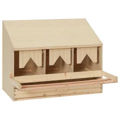 vidaXL Gnezdišče za kokoši s 3 predelki 72x33x54 cm trdna borovina